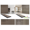 Perfil ripado p/interior RP11, plástico alveolar revestido c/tiras PVC carvalho, 2800 x 143 x 24 mm (caixa c/2 m2)