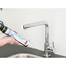 Selante de silicone SOUDAL Silirub NS, 120656, neutro sanitário, branco, 300 ml