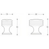 Puxador atual, cilindro Sofima 335, latão lacado, 1 furo, Ø.20 x A.22 mm