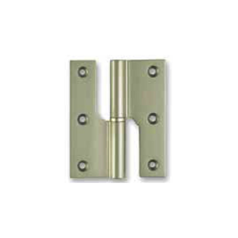 Dobradiça balanço rasa Sofima 302 para porta, latão niquelado mate, 3,5", A.87,5 x L.42 x E.3,5 mm, esquerda