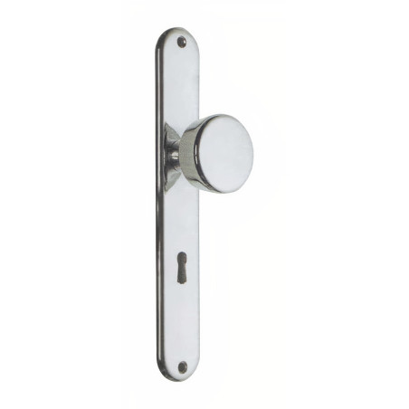 Puxador espelho alto rectangular c/bola grande Sofima 480, zamak latonado, Ø.52 x P.52 x L.40 x A.238 mm
