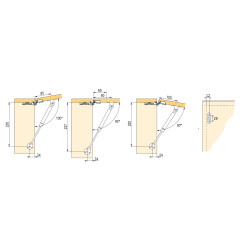 Compasso de elevação a gás multiposição STRONG 284251, cinza, C.245 mm, força 80 N/8,16 kg