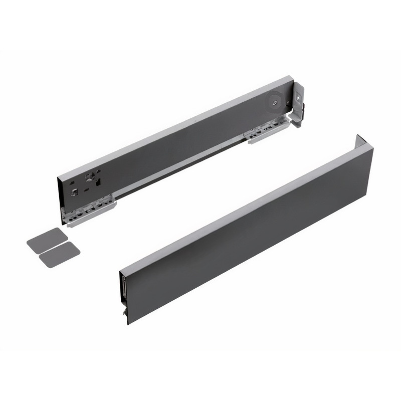 Lateral de gaveta STRONG StrongMax slim/fina, esquerda + direita, antracite, E.18, A.89 x C.300 mm (juntar corrediça)