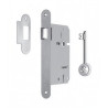 Fechadura de embutir trinco Sofima 916, ferro, testa cantos redondos inox escovado, distância testa á broca 60, quadra 8 mm