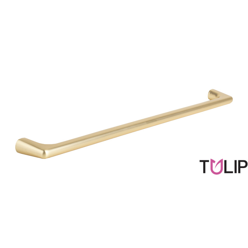 Puxador atual, asa ponte TULIP Cub, zamak ouro champanhe polido, 2 furos distância 128, E.11 x A.30 x C.138 mm