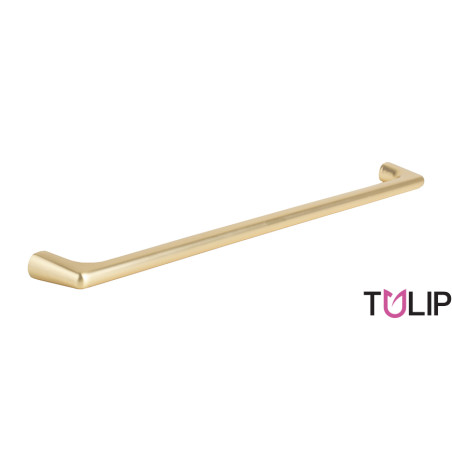 Puxador atual, asa ponte TULIP Cub, zamak ouro champanhe polido, 2 furos distância 128, E.11 x A.30 x C.138 mm
