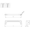 Puxador atual, asa ponte TULIP Cub, zamak ouro champanhe polido, 2 furos distância 128, E.11 x A.30 x C.138 mm