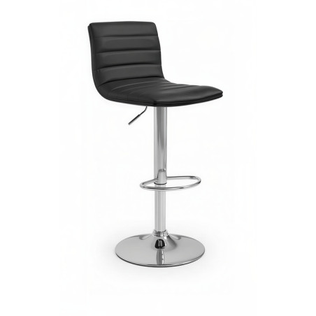 Banco bar regulável c/apoio para pés 836WY-451G, PU preto, 39 x 47 x A.88-103,5 mm