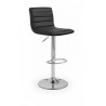 Banco bar regulável c/apoio para pés 836WY-451G, PU preto, 39 x 47 x A.88-103,5 mm