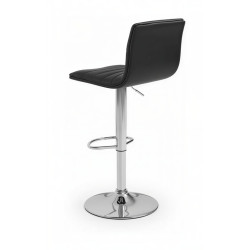 Banco bar regulável c/apoio para pés 836WY-451G, PU preto, 39 x 47 x A.88-103,5 mm