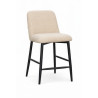 Banco bar c/apoio para pés 922BY4037B, pé preto, tecido bege, 57 x 49 x A.65 assento x 94 mm