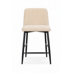 Banco bar c/apoio para pés 922BY4037B, pé preto, tecido bege, 57 x 49 x A.65 assento x 94 mm