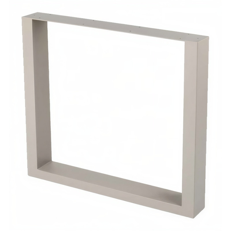 Pé/perna para mesa estilo industrial, quadrado/retangular, tubo bege 4 x 8, A.72 regulável x L.70 cm (unidade)