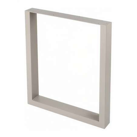 Pé/perna para mesa estilo industrial, quadrado/retangular, tubo bege 4 x 8, A.72 regulável x L.60 cm (unidade)