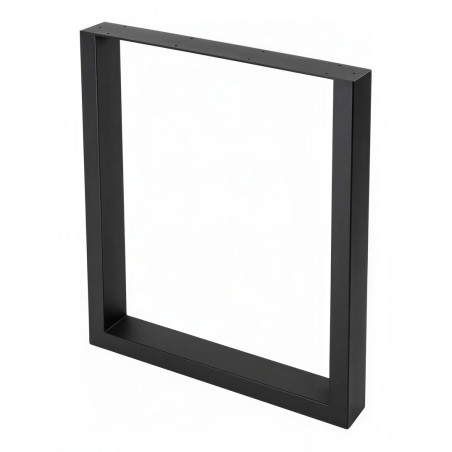 Pé/perna para mesa estilo industrial, quadrado/retangular, tubo preto 4 x 8, A.72 regulável x L.60 cm (unidade)