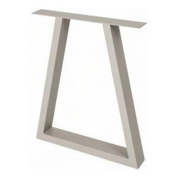 Pé/perna para mesa estilo industrial, trapézio, tubo bege 4 x 8, A.72 regulável x L.60 cm (unidade)