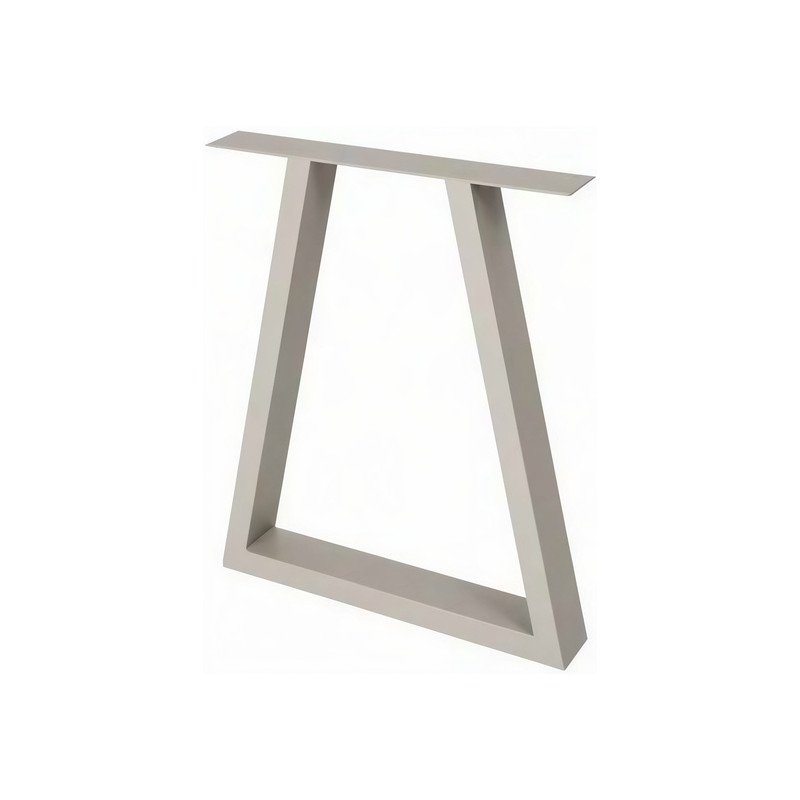 Pé/perna para mesa estilo industrial, trapézio, tubo bege 4 x 8, A.72 regulável x L.60 cm (unidade)