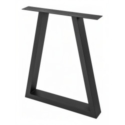 Pé/perna para mesa estilo industrial, trapézio, tubo preto 4 x 8, A.72 regulável x L.60 cm (unidade)