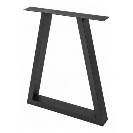 Pé/perna para mesa estilo industrial, trapézio, tubo preto 4 x 8, A.72 regulável x L.60 cm (unidade)