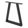 Pé/perna para mesa estilo industrial, trapézio, tubo preto 4 x 8, A.72 regulável x L.60 cm (unidade)