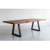 Pé/perna para mesa estilo industrial, trapézio, tubo bege 4 x 8, A.72 regulável x L.70 cm (unidade)