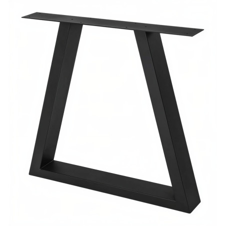 Pé/perna para mesa estilo industrial, trapézio, tubo preto 4 x 8, A.72 regulável x L.70 cm (unidade)
