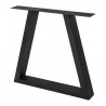 Pé/perna para mesa estilo industrial, trapézio, tubo preto 4 x 8, A.72 regulável x L.70 cm (unidade)