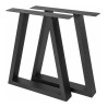 Pé/perna para mesa estilo industrial, trapézio, tubo preto 4 x 8, A.72 regulável x L.70 cm (unidade)