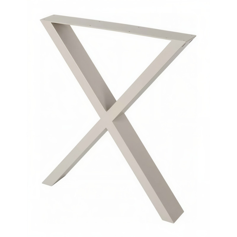 Pé/perna para mesa estilo industrial, XX, tubo bege 4 x 8, A.72 regulável x L.60 cm (unidade)