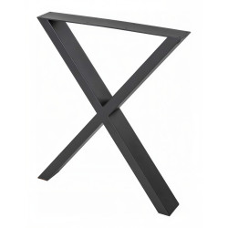 Pé/perna para mesa estilo industrial, XX, tubo preto 4 x 8, A.72 regulável x L.60 cm (unidade)