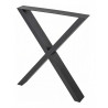 Pé/perna para mesa estilo industrial, XX, tubo preto 4 x 8, A.72 regulável x L.60 cm (unidade)