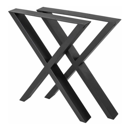 Pé/perna para mesa estilo industrial, XX, tubo preto 4 x 8, A.72 regulável x L.60 cm (unidade)