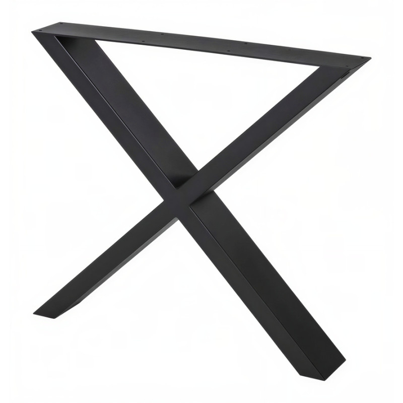 Pé/perna para mesa estilo industrial, XX, tubo preto 4 x 8, A.72 regulável x L.70 cm (unidade)