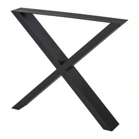 Pé/perna para mesa estilo industrial, XX, tubo preto 4 x 8, A.72 regulável x L.70 cm (unidade)