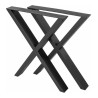 Pé/perna para mesa estilo industrial, XX, tubo preto 4 x 8, A.72 regulável x L.70 cm (unidade)