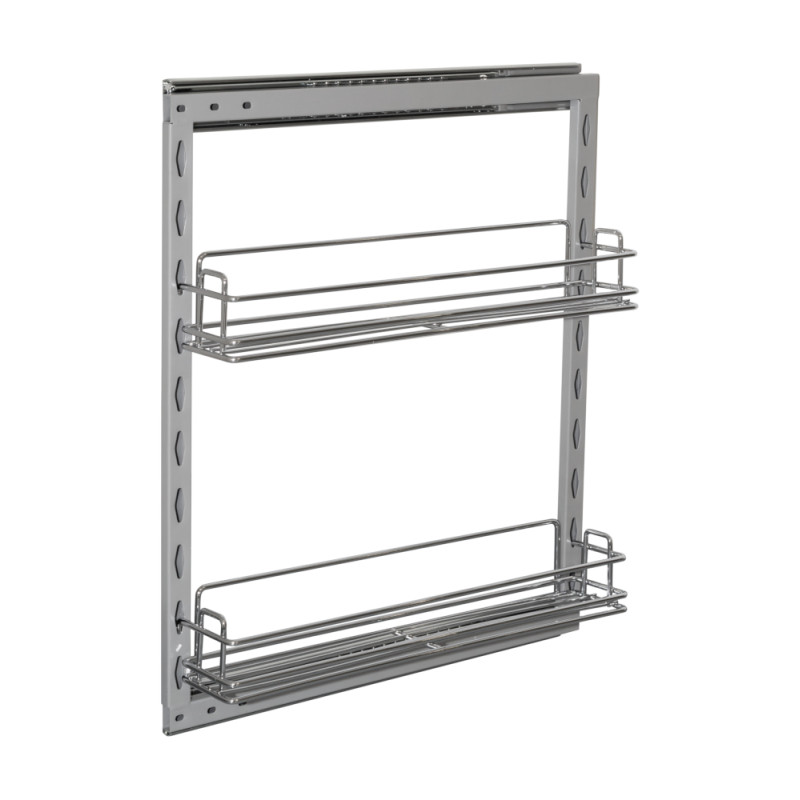 Cesto duplo fixação lateral c/amortecedor STRONG StrongWire, 2 cestos, aramado cromado, L.230 x P.470 x A.542, MOD.300 mm