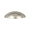 Puxador clássico, concha curva Nesu 72402, zamak níquel mate, 2 furos distância 64, C.89 x A.30 x P.22 mm
