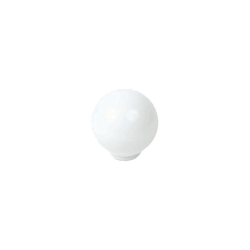 Puxador criança, bola Nesu 626BL1, plástico lacado branco brilho, 1 furo, Ø.29 x A.29 mm