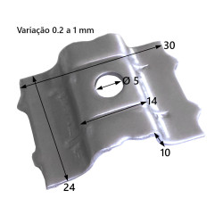 Acessório de fixação para pavimento deck 01, inox, A.10 x L.24 x C.30 mm