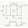 Acessório de fixação para pavimento deck 01, inox, A.10 x L.24 x C.30 mm