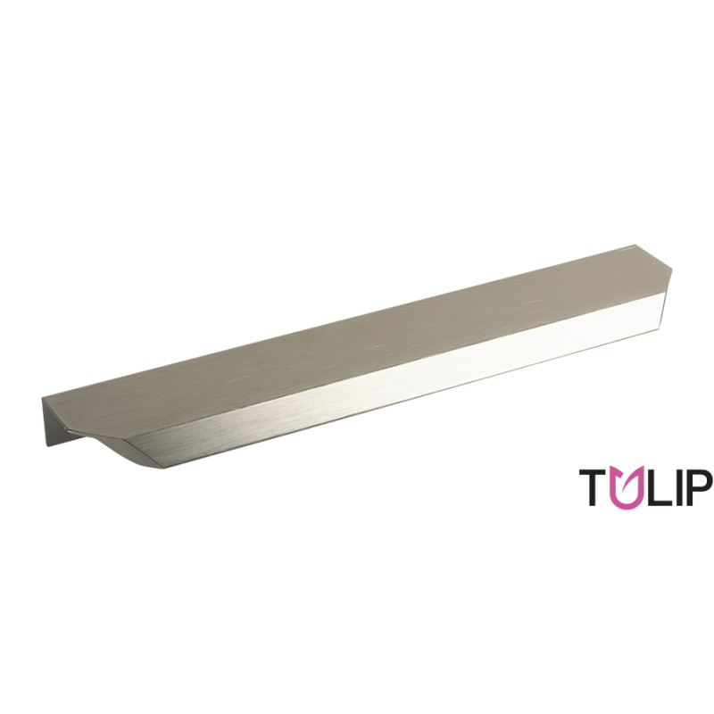Puxador atual perfil, asa TULIP Lori II 480/500, alumínio imitação inox, 2 furos distância 480, P.40 x A.7,6 x C.500 mm