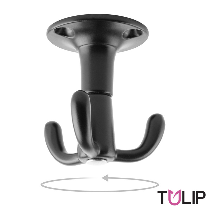 Cabide rotativo oculto TULIP Twist 414102, zamak preto mate, Ø.40 x A.52 mm