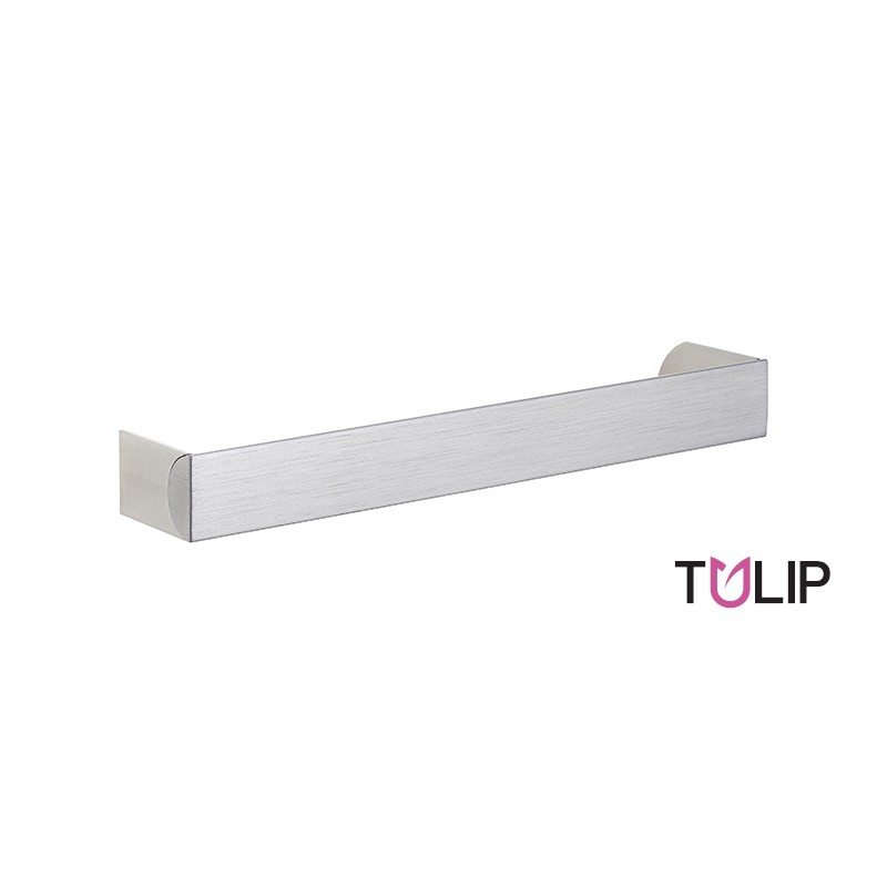 Puxador atual, asa larga TULIP Lacata 160/170, alumínio imitação inox, 2 furos distância 160, L.20 x A.33 x C.170 mm