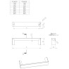 Puxador atual, asa larga TULIP Lacata 160/170, alumínio imitação inox, 2 furos distância 160, L.20 x A.33 x C.170 mm