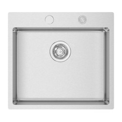 Lava louça RODI BOX LUX 57, uma pia sem escorredor, inox escovado, aplicação superior ou á face (B), 550 x 505, MOD.600 mm