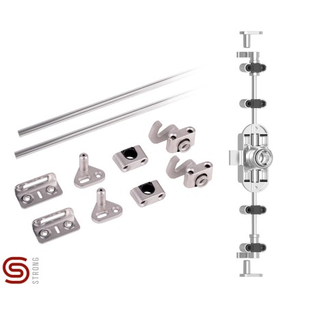 Fechadura p/armário 3 pontos c/varetas STRONG K-StrongLocks 403607, cromado, varetas C.1200 mm, direita