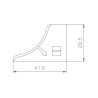 Acessório F133 para perfil vedante F133 1/2 cana, canto 90º exterior, preto