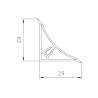 Perfil vedante F133 1/2 cana para tampo de cozinha, preto, 29 x 29 x 4000 mm