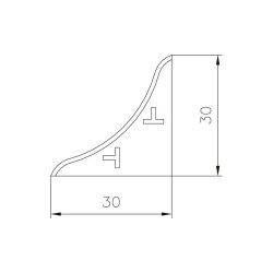 Acessório F133 para perfil vedante F133 1/2 cana, terminal, preto