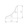 Acessório F133 para perfil vedante F133 1/2 cana, terminal, preto